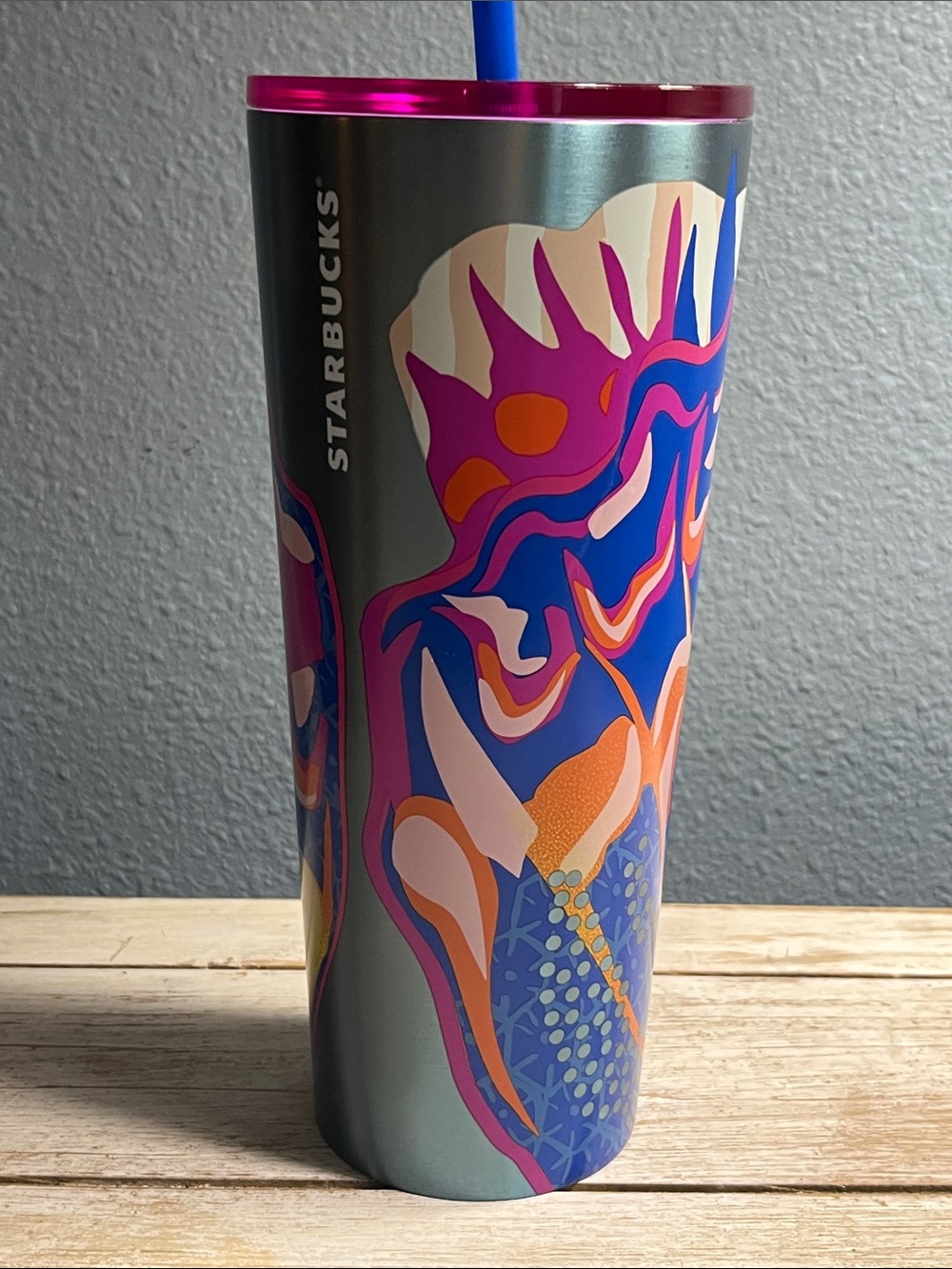 24 Oz Starbucks Metallic Floral Tumbler 2024 Stainless steel